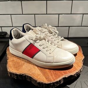 Aldo White and Red Athletic Shoes with Classic Design